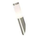 Aplica de exterior, otel inoxidabil, plastic alb, IP44, D: 76, H: 400, AL: 170, excl 1xE27 60W 230V