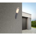 Aplica de exterior ,oțel inoxidabil antracit, plastic alb, IP44, D: 76, H: 390, AL: 170, excl. 1xE27 60W 230V - imagine 2