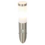 Aplica de exterior, otel inoxidabil, plastic alb, IP44, senzor: 90 °, gama: 9m, D: 76, H: 405, AL: 170, excl 1xE27 60W 230V - imagine 4