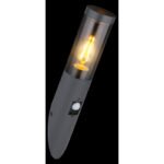 Aplica exterior din oțel inoxidabil antracit, plastic de culoare fumurie, direcția luminii: în sus, inclusiv senzor, IP44, ø: 76mm, I: 410mm, A: 170mm, fără bec 1x E27 15W 230V - imagine 3