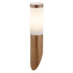 Aplica de exterior optic lemn ,din oțel inoxidabil, plastic alb,, IP44, D: 76, H: 390, AL: 165, excl 1xE27 60W 230V