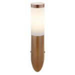 Aplica de exterior optic lemn ,din oțel inoxidabil, plastic alb,, IP44, D: 76, H: 390, AL: 165, excl 1xE27 60W 230V - imagine 4