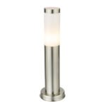 Stalp de exterior, otel inoxidabil, plastic alb, IP44, D: 127, H: 450, excl 1xE27 60W 230V