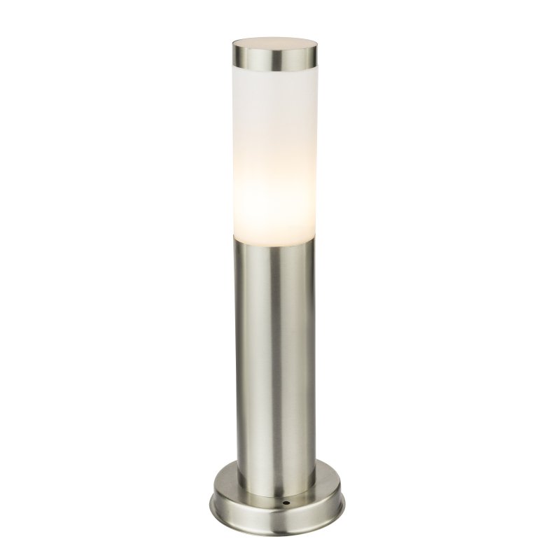 boston-3158-g417 Stalp de exterior, otel inoxidabil, plastic alb, IP44, D: 127, H: 450, excl 1xE27 60W 230V - imagine 1