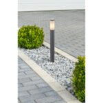 Stalp de exterior ,oțel inoxidabil antracit, plastic alb, IP44, D: 127, H: 800, excl. 1xE27 60W 230V - imagine 2