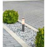Stalp de exterior ,oțel inoxidabil antracit, plastic alb IP44, D: 127, H: 450, excl.1xE27 60W 230V - imagine 2
