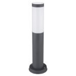 Stalp de exterior ,oțel inoxidabil antracit, plastic alb IP44, D: 127, H: 450, excl.1xE27 60W 230V - imagine 3