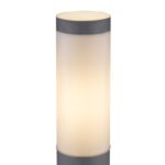 Stalp de exterior ,oțel inoxidabil antracit, plastic alb IP44, D: 127, H: 450, excl.1xE27 60W 230V - imagine 4