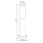 Stalp de exterior ,oțel inoxidabil antracit, plastic alb IP44, D: 127, H: 450, excl.1xE27 60W 230V - imagine 5