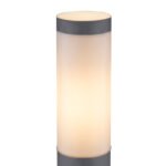 Stalp de exterior ,oțel inoxidabil antracit, plastic alb, IP44, senzor: 90 °, interval: 2-8m, D: 127, H: 450, excl. 1xE27 30W 230V - imagine 4