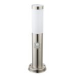 Stalp de exterior din otel inoxidabil plastic alb, IP44, senzor: 90 °, gama: 9m, D: 127, H: 450, excl 1xE27 30W 230V - imagine 4