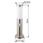 Stalp de exterior din otel inoxidabil plastic alb, IP44, senzor: 90 °, gama: 9m, D: 127, H: 450, excl 1xE27 30W 230V - imagine 6