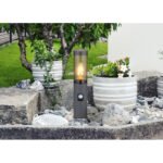 Corp de iluminat exterior din oțel inoxidabil antracit, plastic de culoare fumurie, inclusiv senzor, IP44, ø: 127 mm, I: 450 mm, fără bec 1x E27 15W 230V - imagine 2