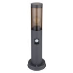 Corp de iluminat exterior din oțel inoxidabil antracit, plastic de culoare fumurie, inclusiv senzor, IP44, ø: 127 mm, I: 450 mm, fără bec 1x E27 15W 230V - imagine 3
