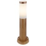 Stalp de exterior optic lemn ,din oțel inoxidabil, plastic alb, IP44, D: 127, H: 450, excl 1xE27 23W 230V