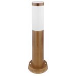 Stalp de exterior optic lemn ,din oțel inoxidabil, plastic alb, IP44, D: 127, H: 450, excl 1xE27 23W 230V - imagine 3