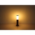 Stalp de exterior optic lemn ,din oțel inoxidabil, plastic alb, IP44, D: 127, H: 450, excl 1xE27 23W 230V - imagine 4