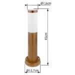 Stalp de exterior optic lemn ,din oțel inoxidabil, plastic alb, IP44, D: 127, H: 450, excl 1xE27 23W 230V - imagine 6