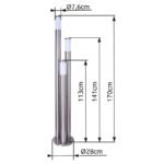 Stalp de exterior din otel inoxidabil plastic alb, IP44, D: 280, H: 1700, excl 3xE27 60W 230V - imagine 5