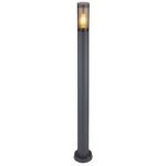 Corp de iluminat exterior din oțel inoxidabil antracit, plastic de culoare fumurie, IP44, ø: 127 mm, I: 1100 mm, fără bec 1x E27 23W 230V