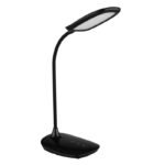 Lampă de masă din plastic negru lucios, plastic satinat, silicon negru mat, reglabil, variator de intensitate, funcție de memorie, lumină de noapte, adaptor incl., LxLxA: 280x136x400mm, LED 9W 230V, sursă 129-780lm, ieșire 39-520lm,CCT4000/3000/6500K - imagine 3
