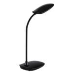 Lampă de masă din plastic negru lucios, plastic satinat, silicon negru mat, reglabil, variator de intensitate, funcție de memorie, lumină de noapte, adaptor incl., LxLxA: 280x136x400mm, LED 9W 230V, sursă 129-780lm, ieșire 39-520lm,CCT4000/3000/6500K - imagine 5