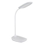 Lampă de masă din plastic alb lucios, plastic satinat, silicon alb mat, reglabil, variator tactil continuu, funcție de memorie, lumină de noapte, adaptor incl., LxLxA: 280x136x400mm, LED 9W 230V, sursă 129-780lm, ieșire 39-520lm, CCT 4000/3000/6500K - imagine 3