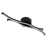 Plafonieră metal negru mat, aluminiu negru mat, plastic opal, LxWxH: 476x100x56mm, incl. LED 12W 230V, sursă 1280lm, ieșire 560lm, 3000K - imagine 3
