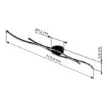 Plafonieră metal negru mat, aluminiu negru mat, plastic opal, LxWxH: 1104x130x56mm, incl. LED 30W 230V, sursă 3550lm, ieșire 1300lm, 3000K - imagine 6