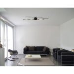 Plafonieră metal negru mat, aluminiu negru mat, plastic opal, LxWxH: 1104x130x56mm, incl. LED 30W 230V, sursă 3550lm, ieșire 1300lm, 3000K