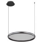 Suspensie aluminiu negru mat, acril satinat, dimmable, mai multe niveluri prin comutator de perete, funcție de memorie, lumină de noapte, înălțime reglabilă, telecomandă, 630x600x1500mm, LED 36W 230V, 400-4800lm sursă, 50-800lm ieșire, CCT 2700-6000K - imagine 3