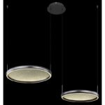 Lampa suspendată negru mat, acril satinat, dimmable, mai multe niveluri prin comutator de perete, funcție de memorie, înălțime reglabilă, telecomandă, 1x50cm, 1x40 cm, 890x500x1500mm, LED 50W 230V, sursă 550-6500lm, ieșire 100-1000lm, CCT 2700-6000K - imagine 3