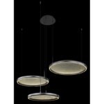 Lampa suspendată negru mat, acril satinat, dimmable, mai multe niveluri prin comutator de perete, funcție de memorie, înălțime reglabilă, telecomandă, 1030x830x1500mm, ø40, 50, 60 cm, LED 55W 230V, 600-7500lm sursă, 120-1200lm ieșire, CCT 2700-6000K - imagine 3