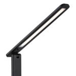 Lampă de masă din plastic negru mat, plastic opal, piele artificială neagră, touch on/off, reglabil, variator de intensitate, adaptor incl., cablu USB incl., LxLxA:280x115x500mm, LED 5W 230V, sursă 60-582lm, ieșire 57-570lm, CCT2700/6500/4000K - imagine 4
