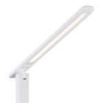 Lampă de masă din plastic alb mat, plastic opal, imitație de piele alb antic, întrerupător glisant, reglabil, variator de intensitate,adaptor incl.,cablu USB incl.,LxLxA:280x115x500mm, LED 5W 230V, sursă 60-582lm, ieșire 57-570lm, CCT 2700/6500/4000K - imagine 4