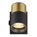 Aplica Spotlight metal negru mat, aluminiu cupru mat, aluminiu negru mat, aluminiu negru mat, plastic de culoare fumurie, întrerupător cu basculă pe articol, LxA: 70x90mm, AL: 120mm, fără 1x GU10 25W 230V - imagine 5