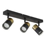 Spotlight metal negru mat, aluminiu cupru mat, aluminiu negru mat, plastic fumuriu, LxLxA: 410x60x120mm, fără 3x GU10 25W 230V - imagine 3