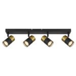 Spotlight metal negru mat, aluminiu cupru mat, aluminiu negru mat, plastic fumuriu, LxLxA: 560x60x120mm, fără 4x GU10 25W 230V - imagine 5