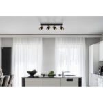 Spotlight metal negru mat, aluminiu cupru mat, aluminiu negru mat, plastic fumuriu, LxLxA: 560x60x120mm, fără 4x GU10 25W 230V