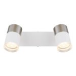 Spotlight metal alb mat, aluminiu nichel mat, aluminiu alb mat, plastic transparent, LxLxA: 260x60x120mm, fără 2x GU10 25W 230V - imagine 5