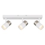 Spot de iluminat metal alb mat, aluminiu nichel mat, aluminiu alb mat, plastic transparent, LxLxA: 410x60x120mm, excl. 3x GU10 25W 230V - imagine 5