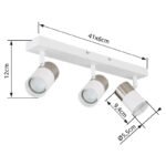 Spot de iluminat metal alb mat, aluminiu nichel mat, aluminiu alb mat, plastic transparent, LxLxA: 410x60x120mm, excl. 3x GU10 25W 230V - imagine 6
