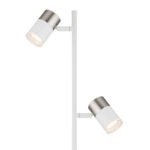 Lampă de podea, metal alb mat, aluminiu nichel mat, aluminiu alb mat, plastic transparent, cablu PVC alb, întrerupător cu pedală în cablu, LxLxA: 215x230x1540mm, lungimea cablului 1800mm, fără 2x GU10 LED 5W 230V - imagine 4