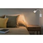 Aplica metal alb mat, aluminiu nichel mat, aluminiu alb mat, plastic transparent, cablu PVC alb, comutator basculant pe articol, flexo, LxH: 70x430mm, AL: 330mm, lungime cablu 1500mm, excl. 1x GU10 25W 230V