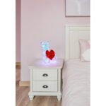 Lampă de masă din plastic cu efect de cristal transparent, cablu PVC alb, comutator basculant pe cablu, fără adaptor, cablu USB inclus, inclusiv adaptor 10W DC5V 2A, LxLxA: 260x205x320mm, lungime cablu 2000mm, inclusiv 200x LED 0.03W 5V, 8000K - imagine 3