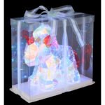 Lampă de masă din plastic cu efect de cristal transparent, plastic cu efect de cristal roșu, cablu PVC transparent, comutator de presiune, fără adaptor, cablu USB inclus, LxLxA: 300x140x260mm, lungime cablu 1800mm, inclusiv LED 0.03W 5V, 6000K - imagine 2