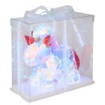 Lampă de masă din plastic cu efect de cristal transparent, plastic cu efect de cristal roșu, cablu PVC transparent, comutator de presiune, fără adaptor, cablu USB inclus, LxLxA: 300x140x260mm, lungime cablu 1800mm, inclusiv LED 0.03W 5V, 6000K