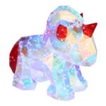 Lampă de masă din plastic cu efect de cristal transparent, plastic cu efect de cristal roșu, cablu PVC transparent, comutator de presiune, fără adaptor, cablu USB inclus, LxLxA: 300x140x260mm, lungime cablu 1800mm, inclusiv LED 0.03W 5V, 6000K - imagine 3