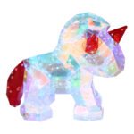 Lampă de masă din plastic cu efect de cristal transparent, plastic cu efect de cristal roșu, cablu PVC transparent, comutator de presiune, fără adaptor, cablu USB inclus, LxLxA: 300x140x260mm, lungime cablu 1800mm, inclusiv LED 0.03W 5V, 6000K - imagine 4