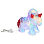 Lampă de masă din plastic cu efect de cristal transparent, plastic cu efect de cristal roșu, cablu PVC transparent, comutator de presiune, fără adaptor, cablu USB inclus, LxLxA: 300x140x260mm, lungime cablu 1800mm, inclusiv LED 0.03W 5V, 6000K - imagine 5